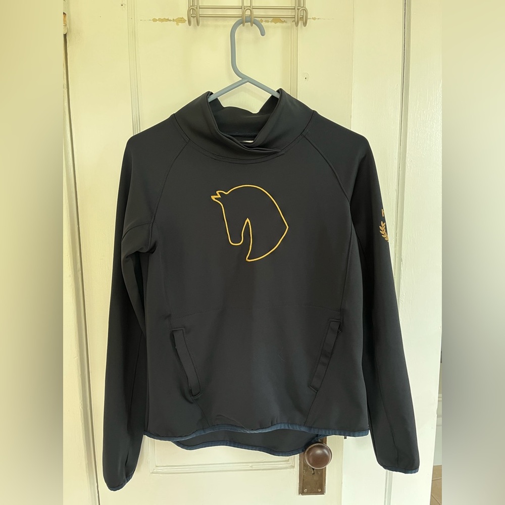 Horze Navy Blue Pullover with Gold Horse Logo